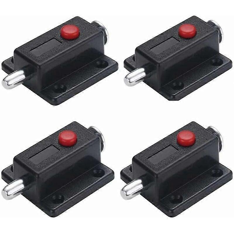 Pack of 4 Spring Loaded Automatic Door Lock with Spring Button Black,GU.B/Good