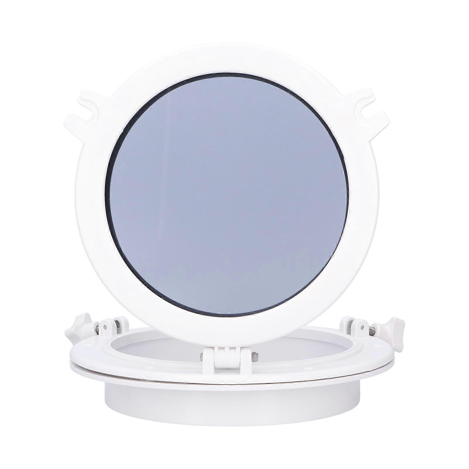 10in Round Portlight Porthole Tempered Glass Opening Window for Marine Boat Yacht RV White NO.19546
