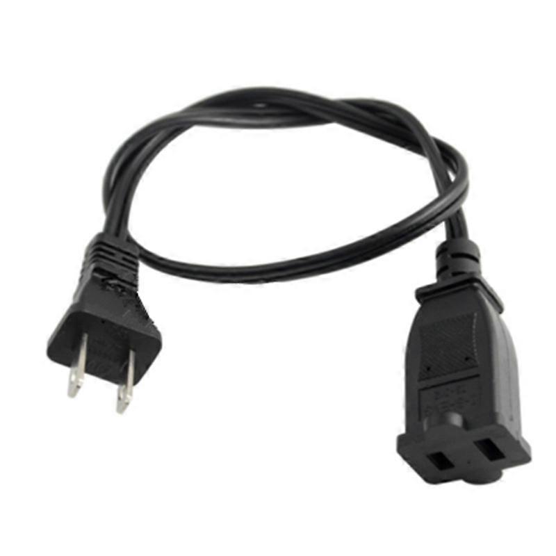 Pin Male/Female Power Cable 50cm 10A Black US Plug 1pc