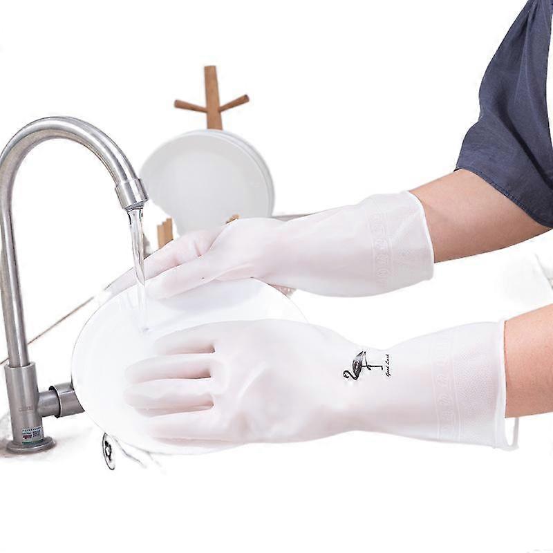 Clear White Laundry Waterproof Plastic Durable Kitchen & Household Gloves