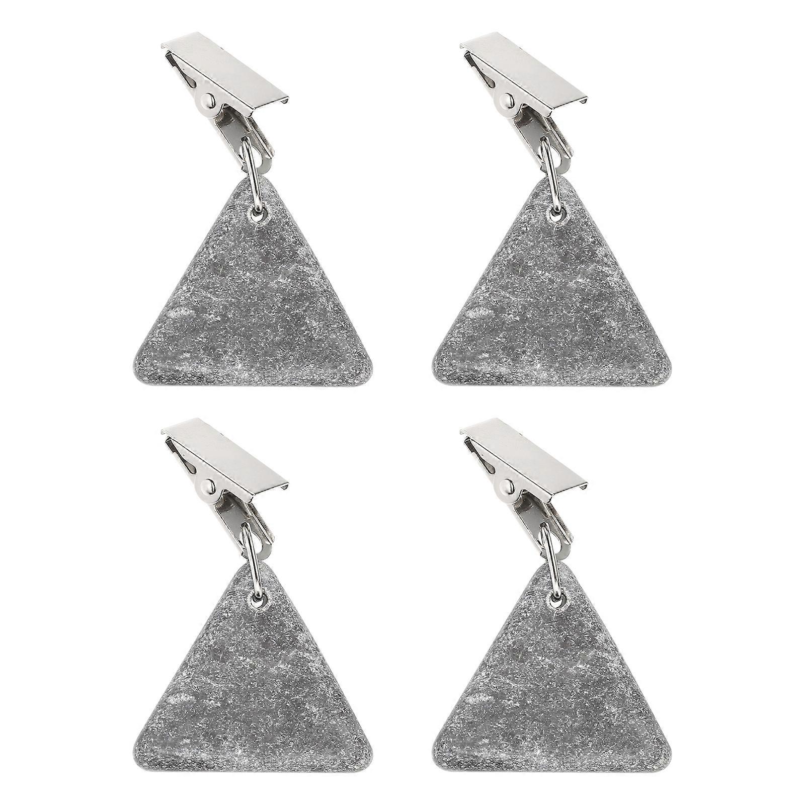 4pcs Triangle Marble Windproof Clip Delicate Table Cover Weights Table Cloth Pendant