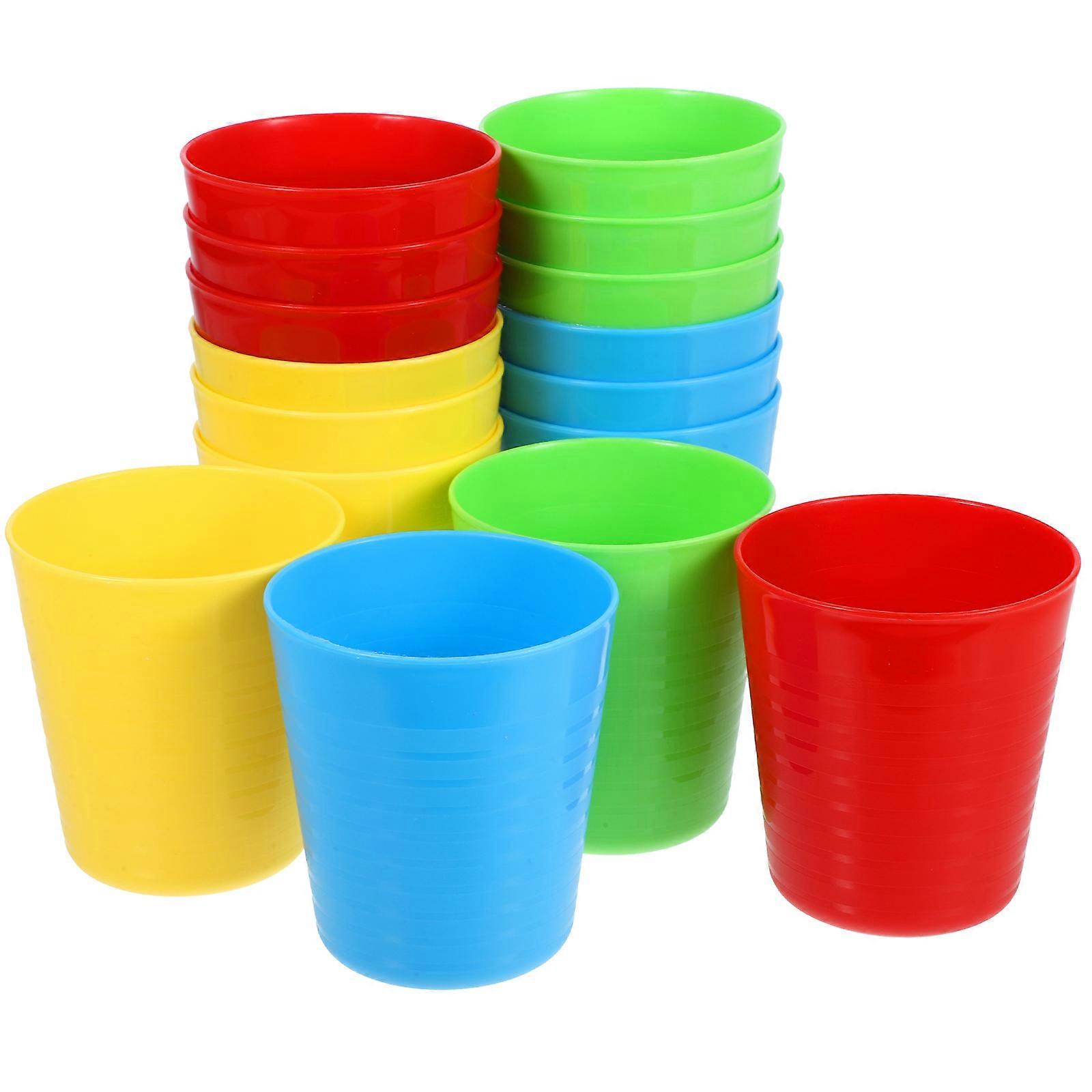 16pcs Plastic Drinking Cups Plastic Beverage Cups Juice Cups Unbreakable Water Cups