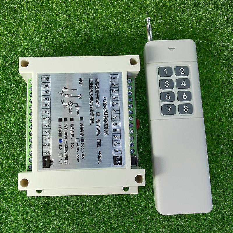 DC 12V 24V 36V 8 CH RF Wireless Remote Control Switch Remote Control System 8CH 10A Relay Receiver +8 Button Transmitter