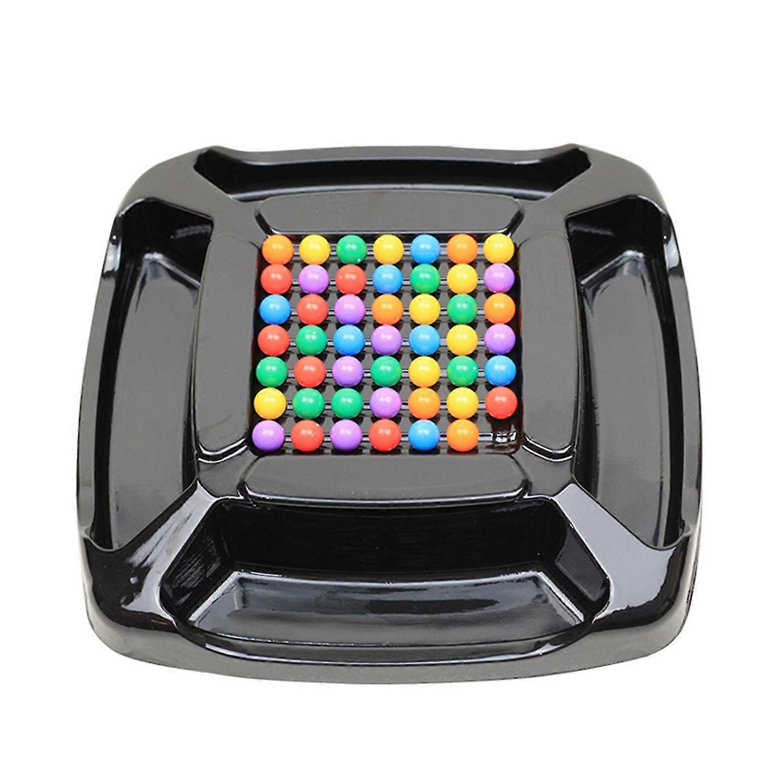 Rainbow Ball Matching Toy Colorful Fun Puzzle Chess Board Game with 48pcs/ 80pcs Colored Beads for Children