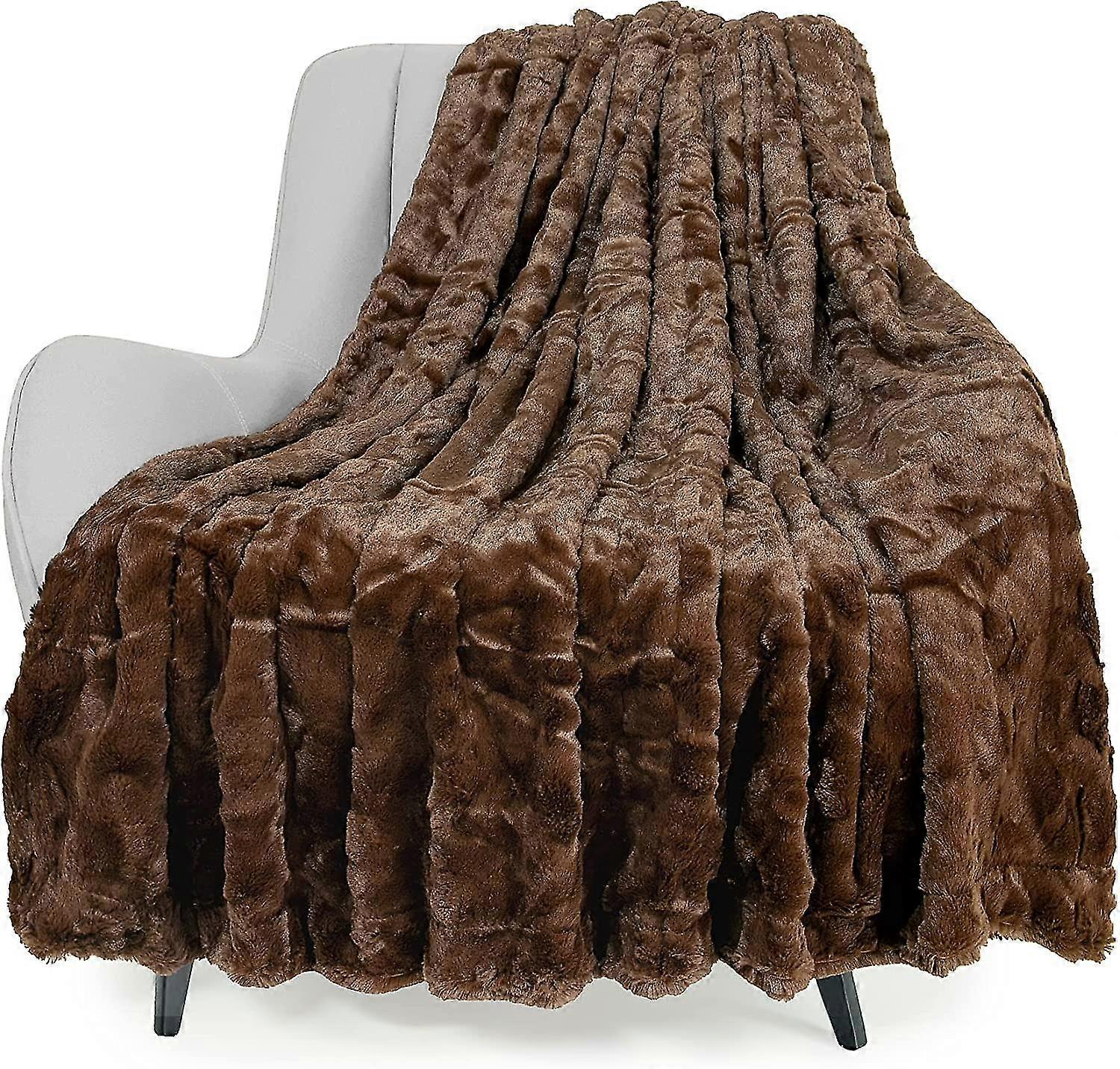 Faux Fur Luxury Blanket, Double-sided Soft Fluffy Plush Blanket, Sui-YuJia