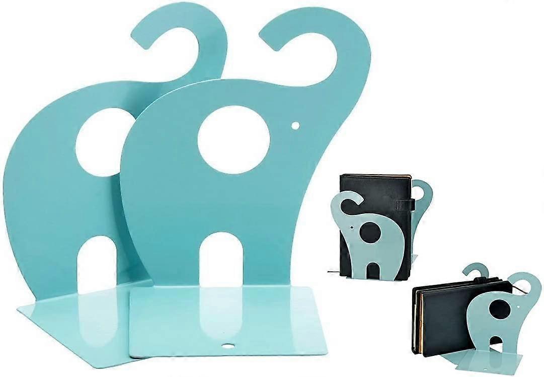 Set of 2 Elephant Shape Non-Slip Bookends Bookends (Blue),2024 Ping