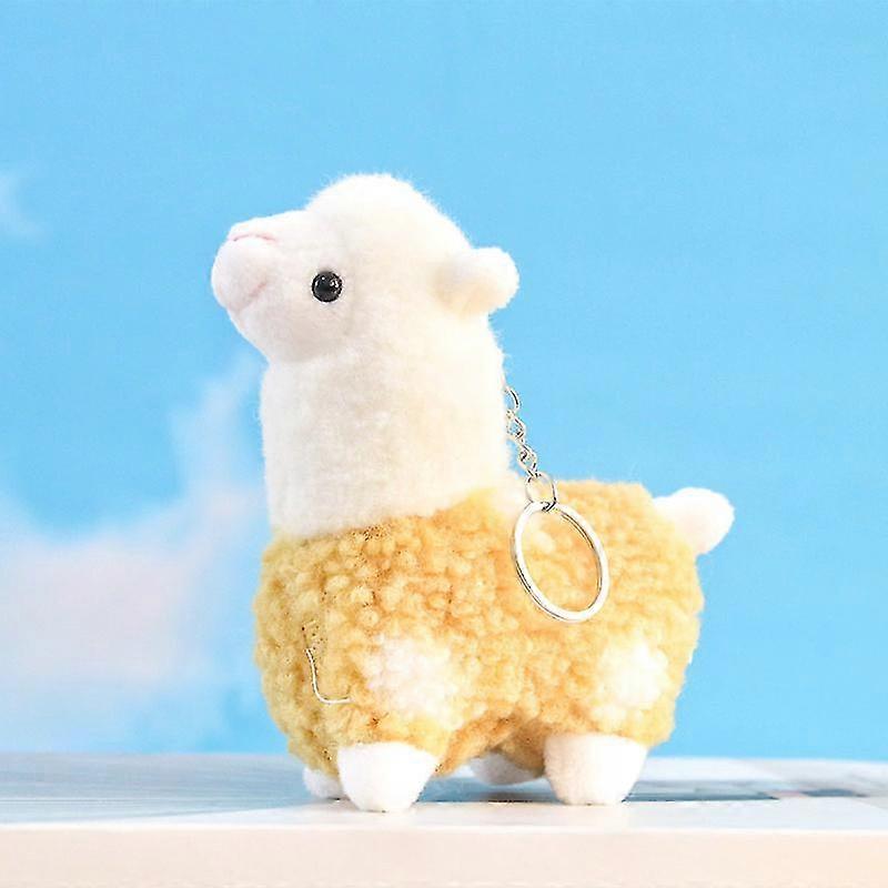 1 X Alpaca Plush Toy Keychain Doll Charm Yellow
