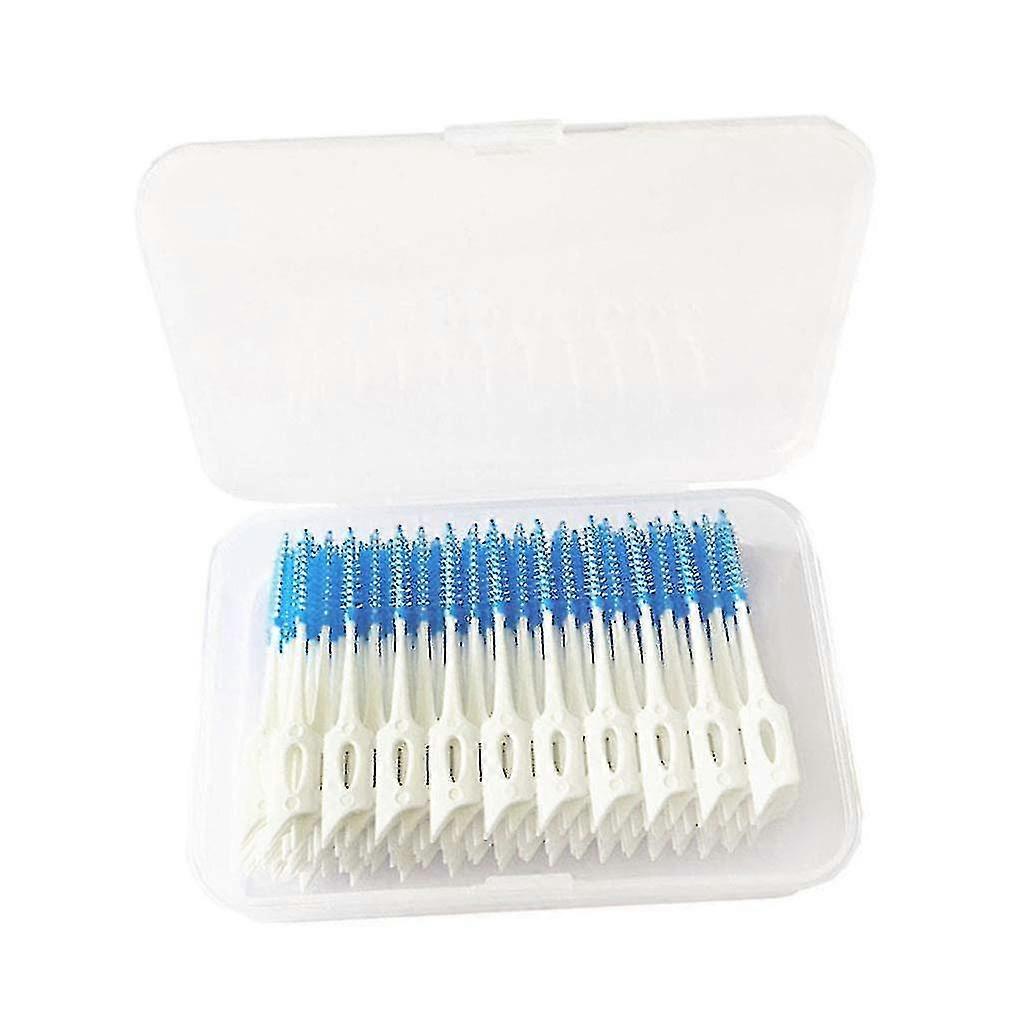 160 Pcs Teeth Interdental Brush Tootpick Flosser Toothpick Sticks - Blue, 8.5cm