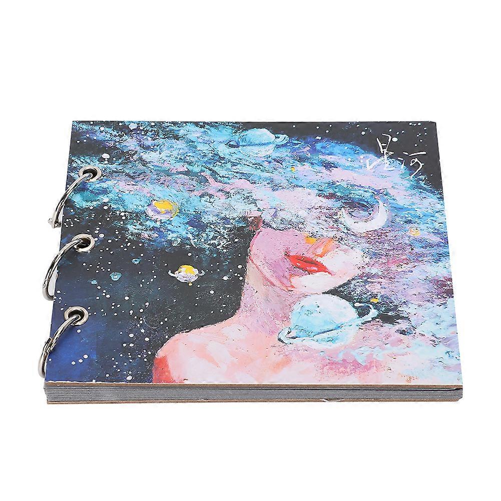 Sketch Paper Diary Notebook Notepad Drawing Painting Book Stationery Dotted Line Ring shaped(Black Cardboard )