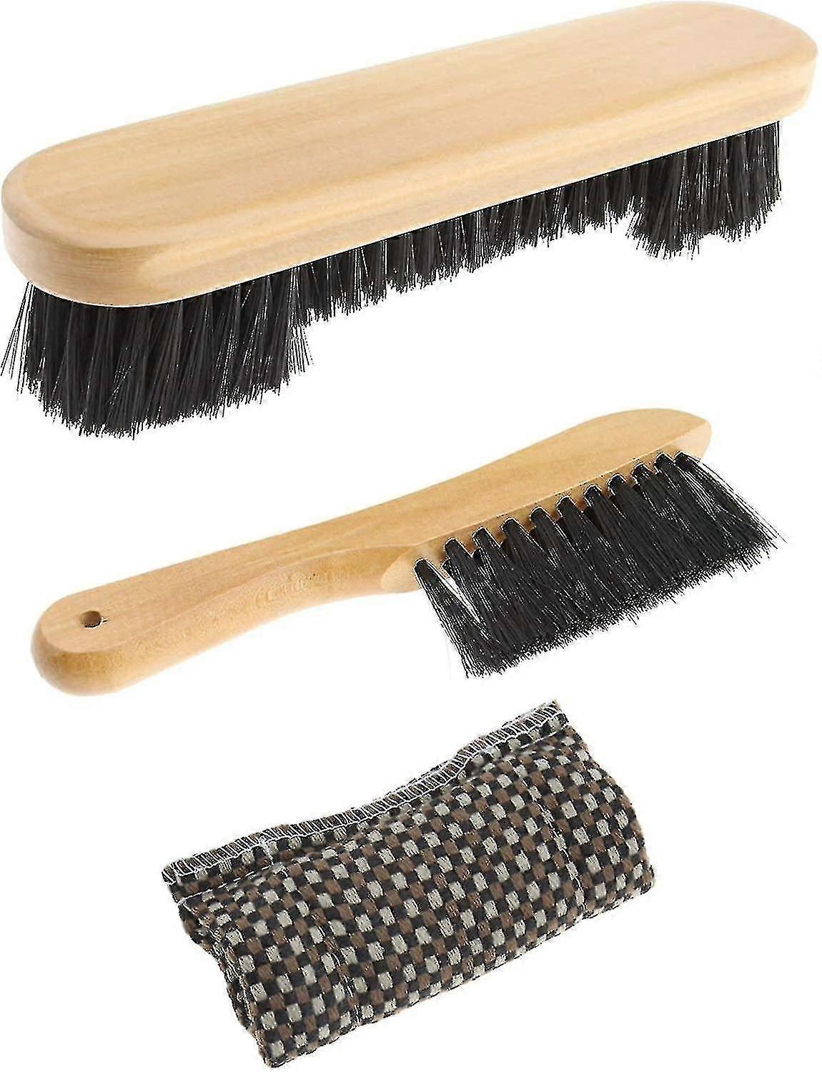 3 Pcs Pool Table Brush Cloth Cleaner Tool Kit With Wooden Handle For Snooker