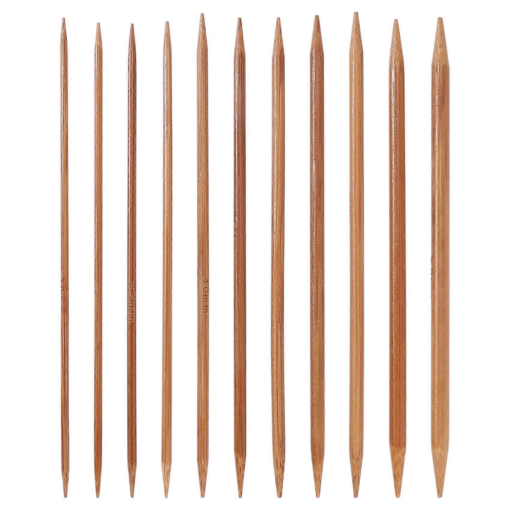 5 Sets of 11 Sizes 5" (13cm) Double Pointed Carbonized Bamboo Knitting Kits Needles Set (2.0mm - 5.