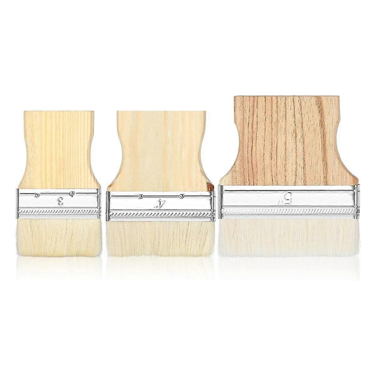 3 pcs Flat Paddle Paint Brush Set,Wide Paint Brush Large Paint Brush