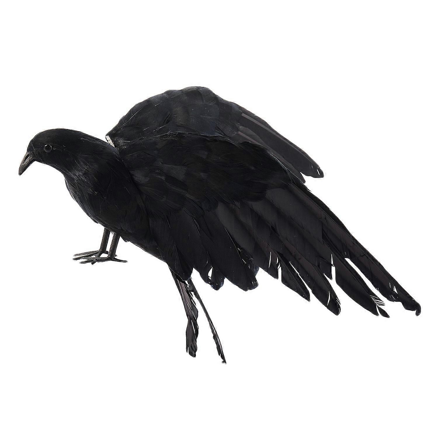 prop feathers Crow bird 25x40cm spreading wings Black Crow toy toy,Performance prop