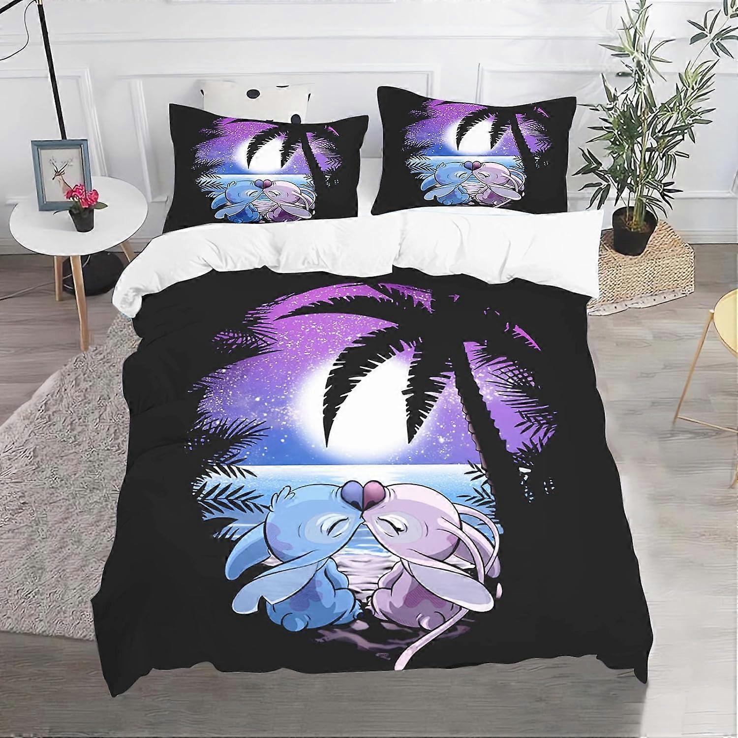 Lilo & Stitch Stitch bedding set, in 3D printing microfiber, consisting of duvet cover and pillowcase