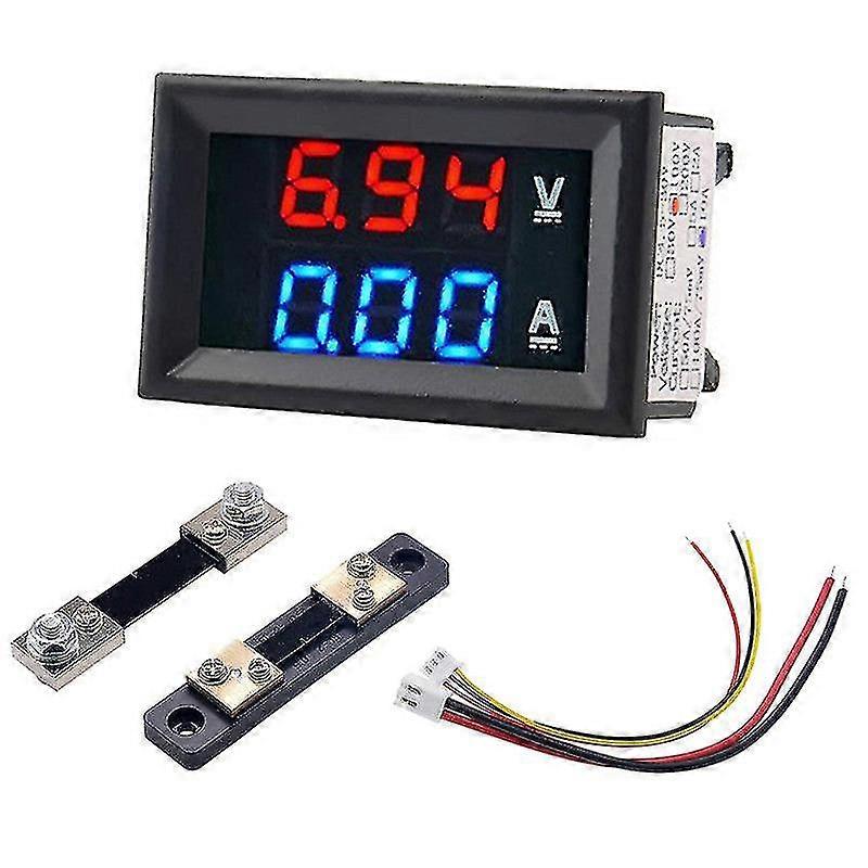 Dc 100v 10a 50a 100a Digital Voltmeter Ammeter Wattmeter Voltage Current Power Meter Volt Detector Tester Monitor Voltage Tester