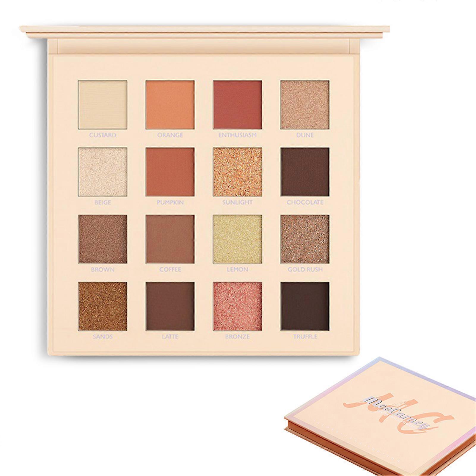 Eyeshadow Palette 16 Colors Highly Pigmented Eye Makeup Palette Matte Shimmer Metallic Eyeshadow Pallet Long-lasting Blendable Natural