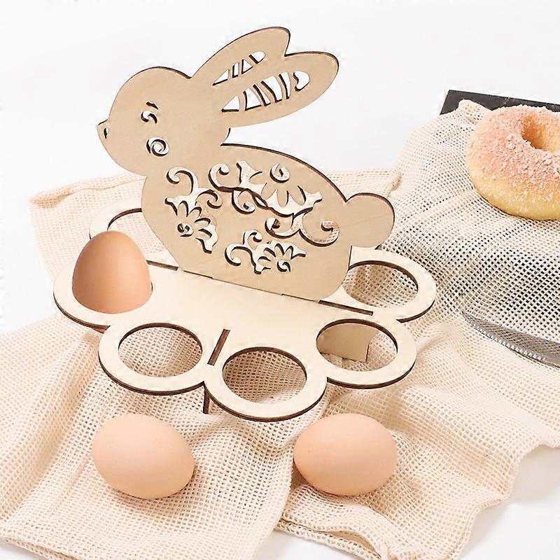 Eight Hole Egg Rack Wooden Rabbit Storage Rack Suitable for Home kitchen