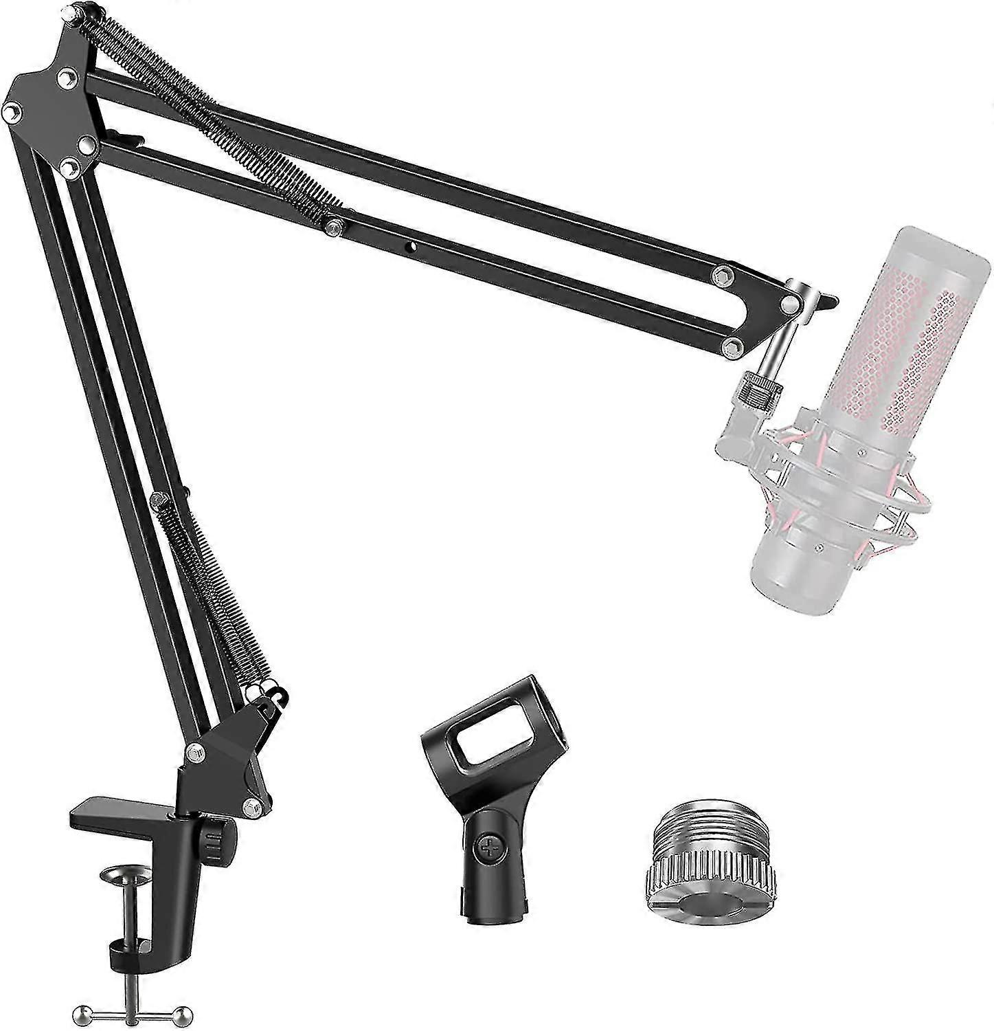 Microphone Arm, Upgraded Mic Arm Microphone Stand Boom Suspension Stand With 3/8" To 5/8" Screw Adapter Clip For Blue Yeti Snowball, Hyperx Quadcast