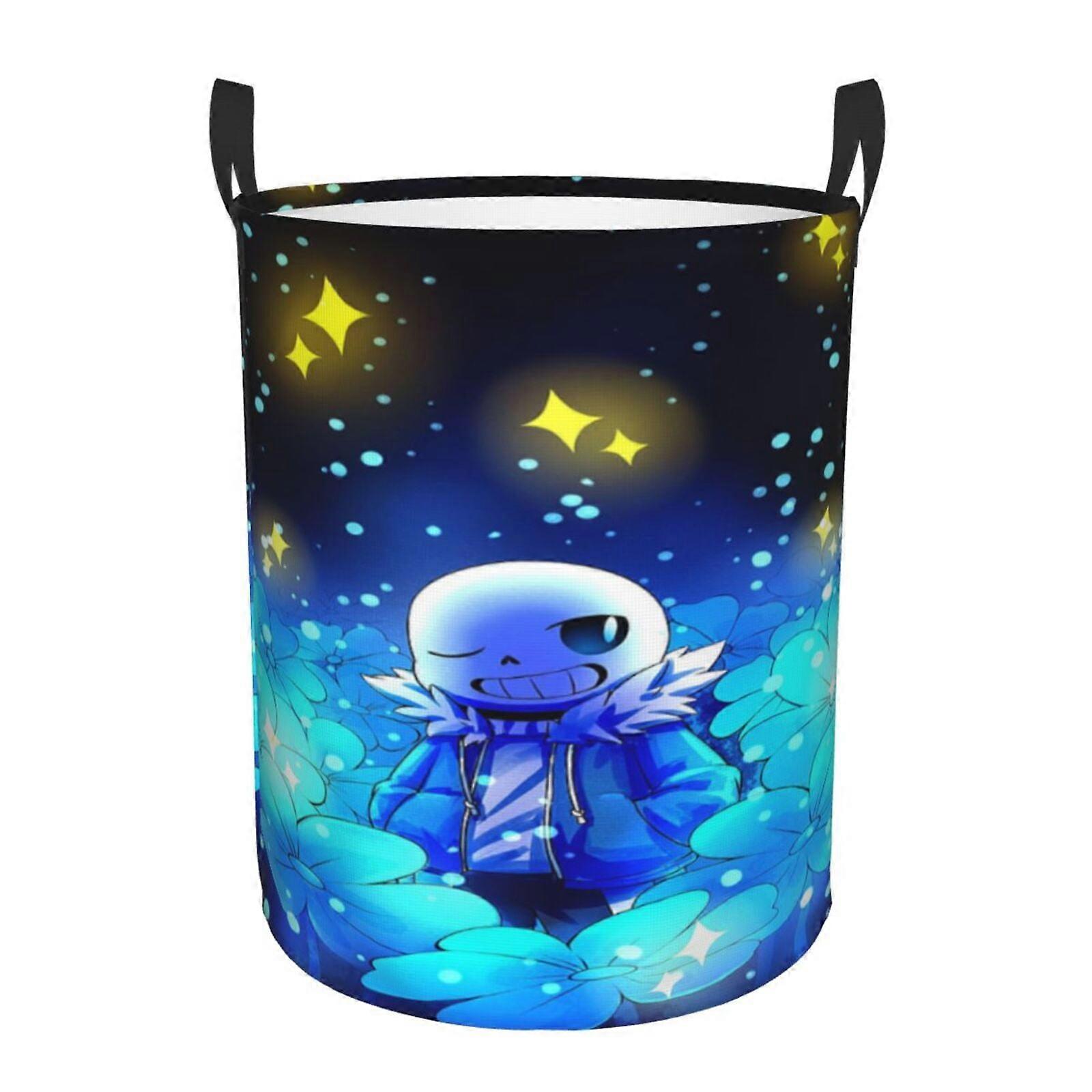 Undertale Sans 3d Graphic Flame Laundry Basket Fire Flame Clothes Hamper Storage With Handle-SYS28112