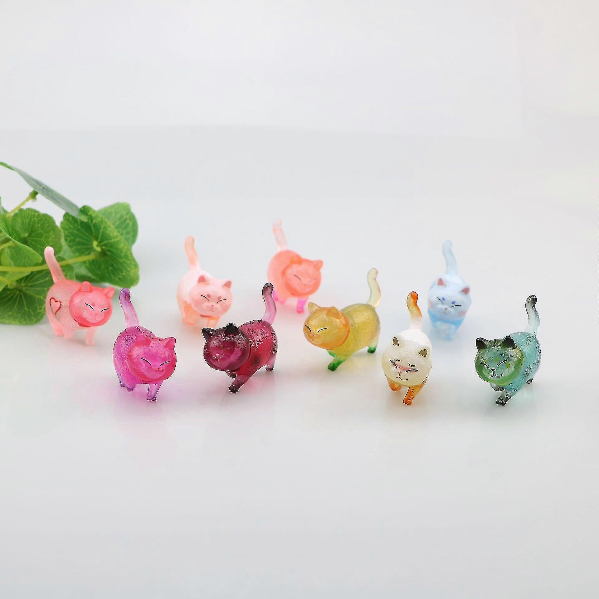 Simulation Animal 9 Super Cute Crystal Cat Cake Baking Decoration Decoration Cheese Cat Bell Hand-made Micro Landscape Starlight