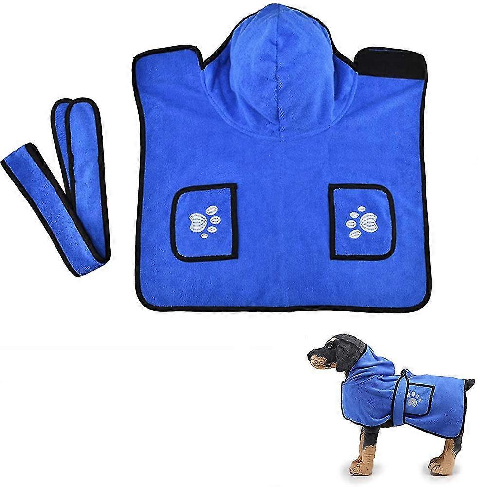 Absorbent Bath Robe For Dogs, Soft, Quick Drying, Microfiber Bath Towel