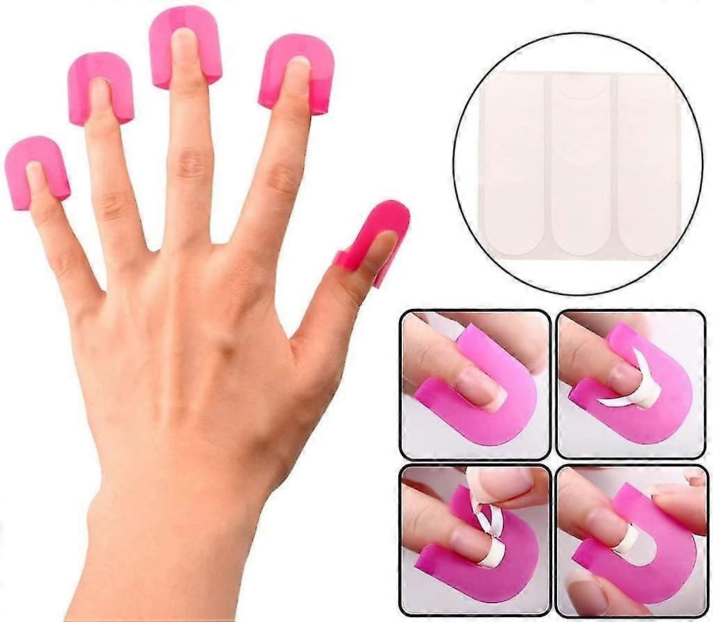 26pcs Reusable Soft Plastic Nail Polish Stencils With 10 Sizes