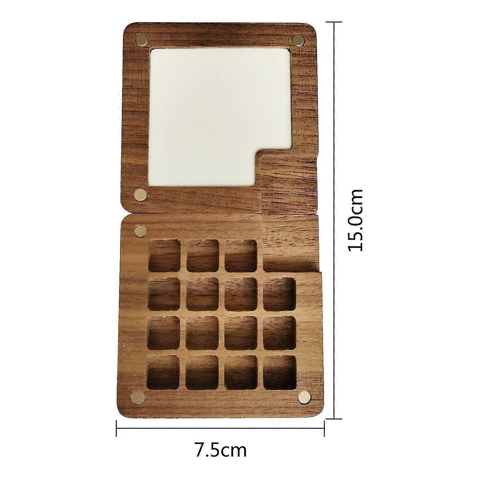 لوحة ألوان مائية ، لوحة كراسة رسم محمولة 15 شبكة ، علبة طلاء صغيرة للسفر ، صندوق لوحة ألوان خشبي لرسم هدية للرسامين (71 مم × 71-