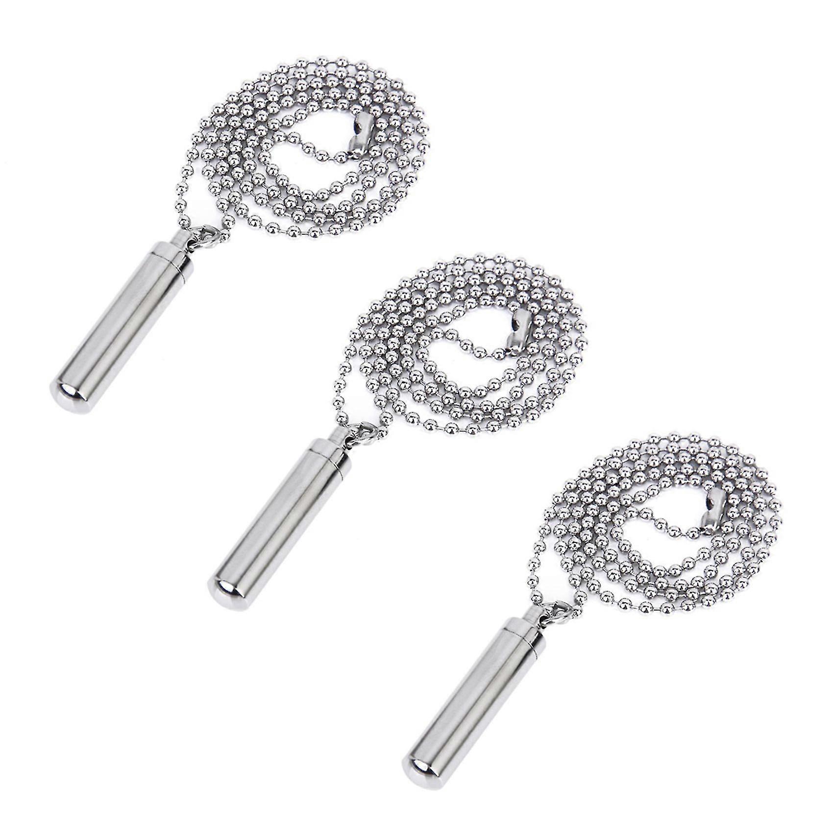3x Stainless Steel Pill Case Holder Cylinder Cremation Urn Memorial Pendant Necklace Keepsake 49 X