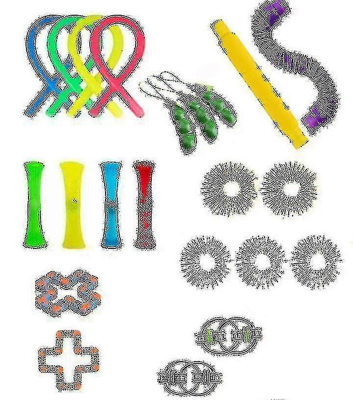 Vent Decompression Toy Set Edamame Rainbow Flour Ball Decompression Spring Net Tube Track