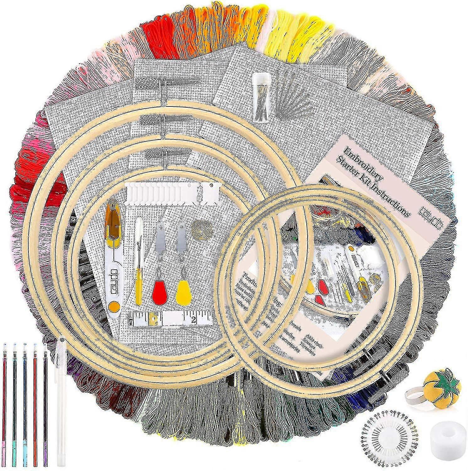 206 Pieces Embroidery Kit, Cross Stitch Kit With Instructions
