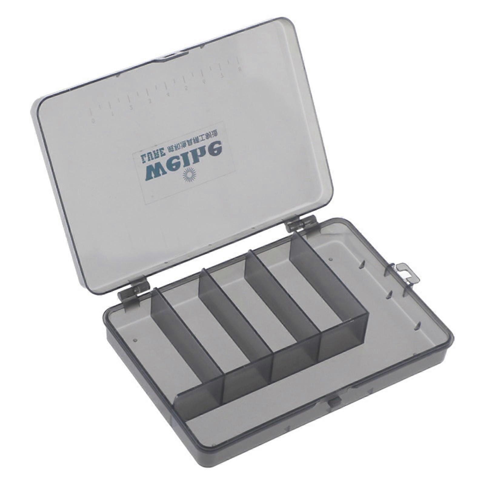 Kaesi Lure Box High Capacity 5 Compartment Drop-resistant Translucent 5 Grid Fishing Tackle Storage Box Outdoor Fishing