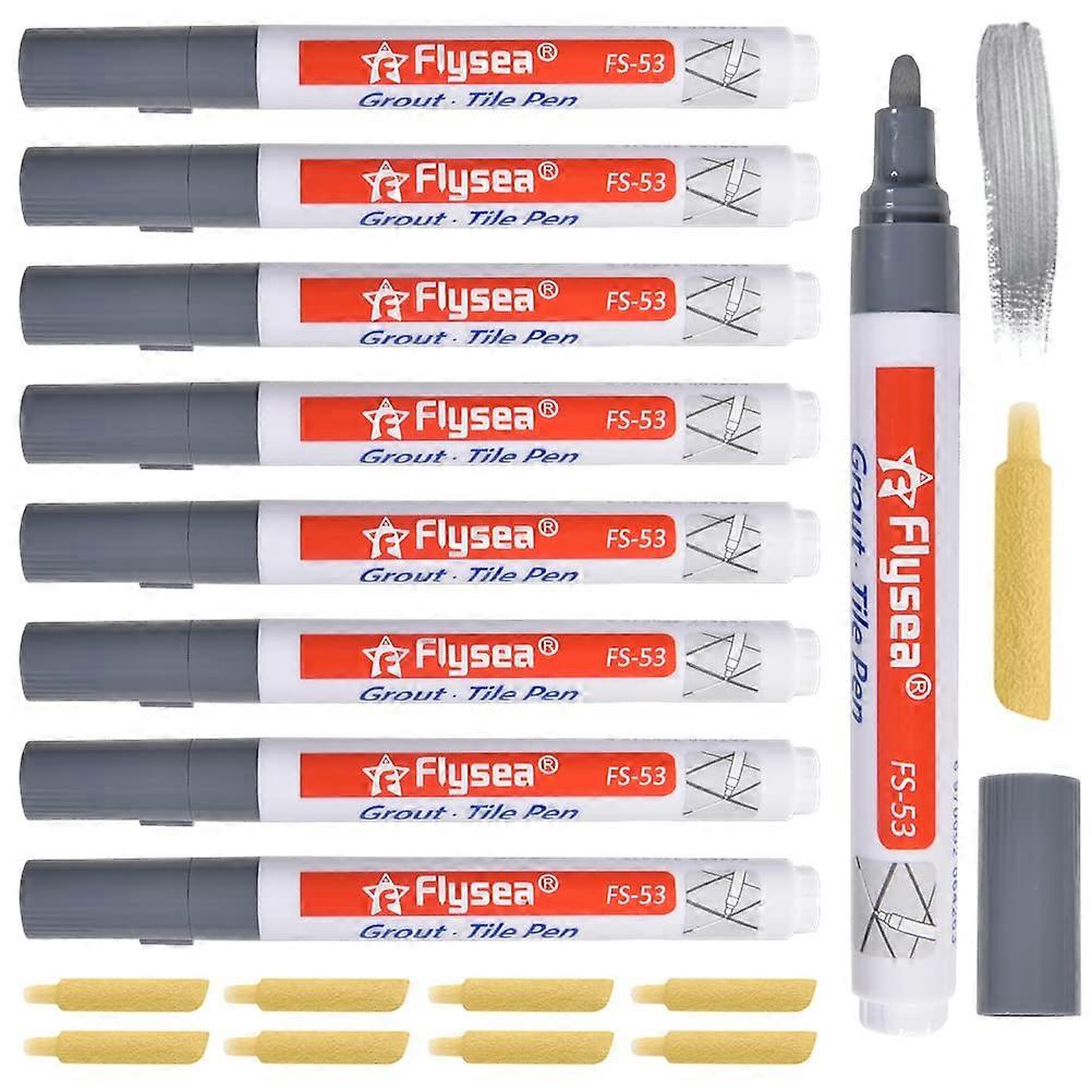 Light Gray Tile Grout Pen 8 Pieces Grout Pen Bathroom Enamel Repair Replacement Grout Pencil White for Tiles and Kitchen