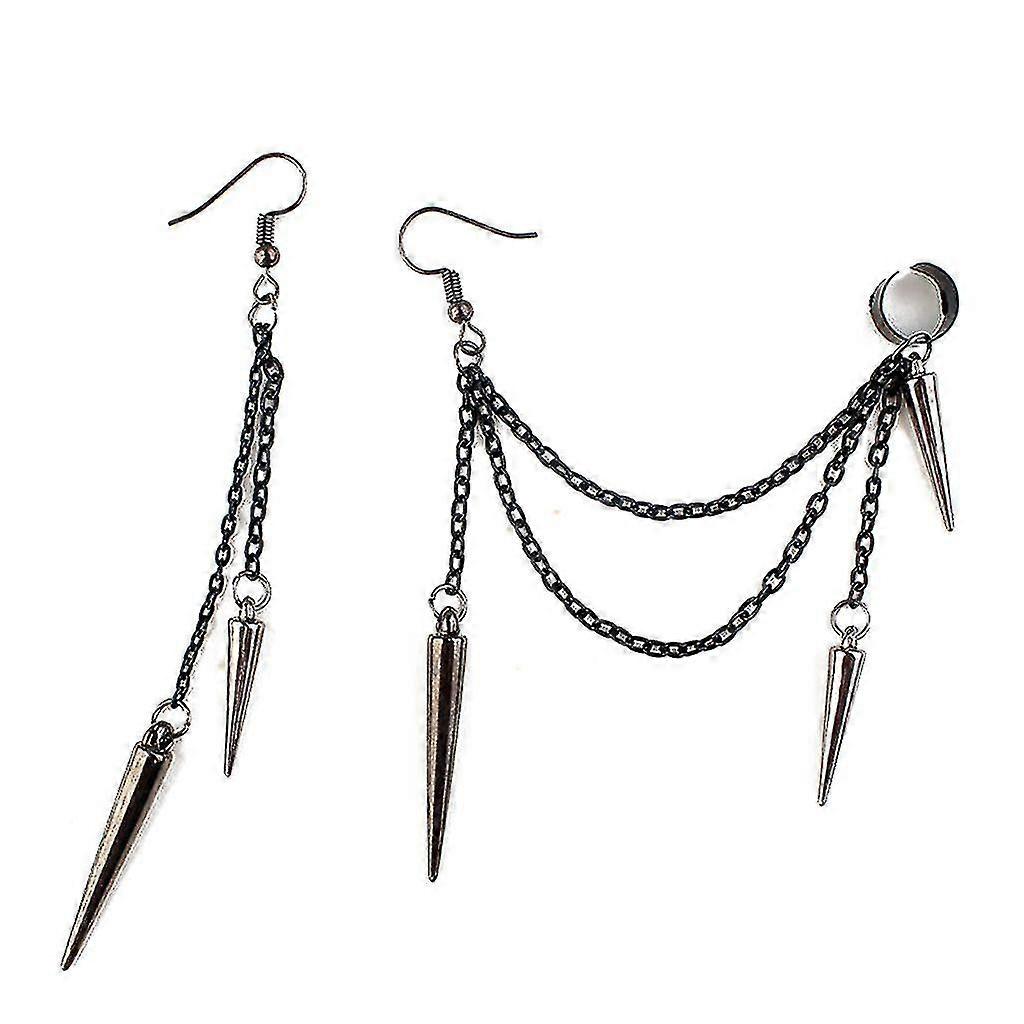 מסמרות פרנזים ארוכות שרשרת אוזן חפת פאנק מתכת עגיל משתלשל לגברים תכשיטים