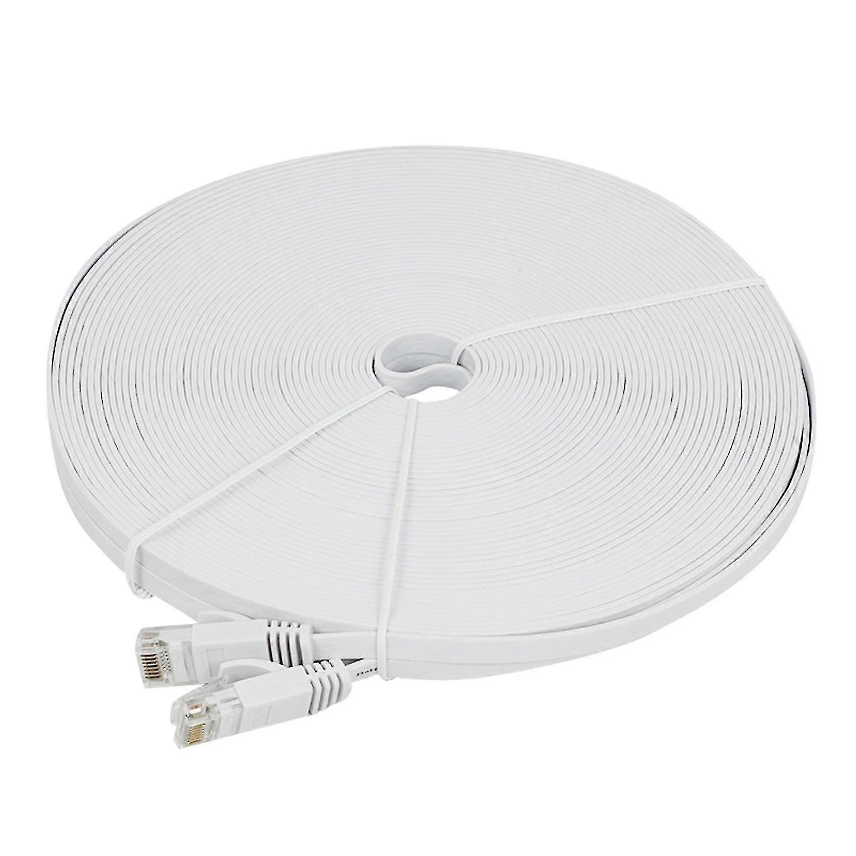 6 Ethernet Cable 100 Ft (30 Meters) Flat Slim Long Internet Network Lan , Cat6 High Speed Computer