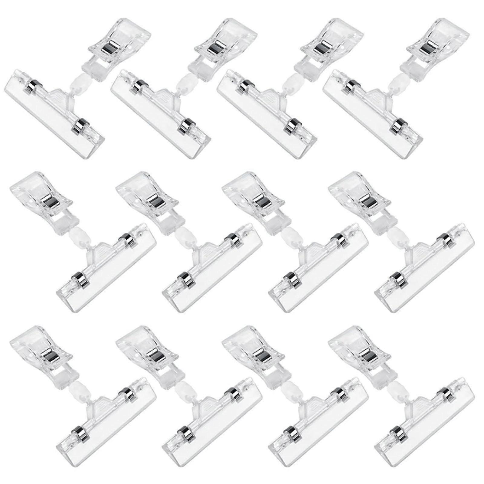12Pcs Merchandise Sign Clips Clip on Tag Holder Stand for Supermarkets Shelf