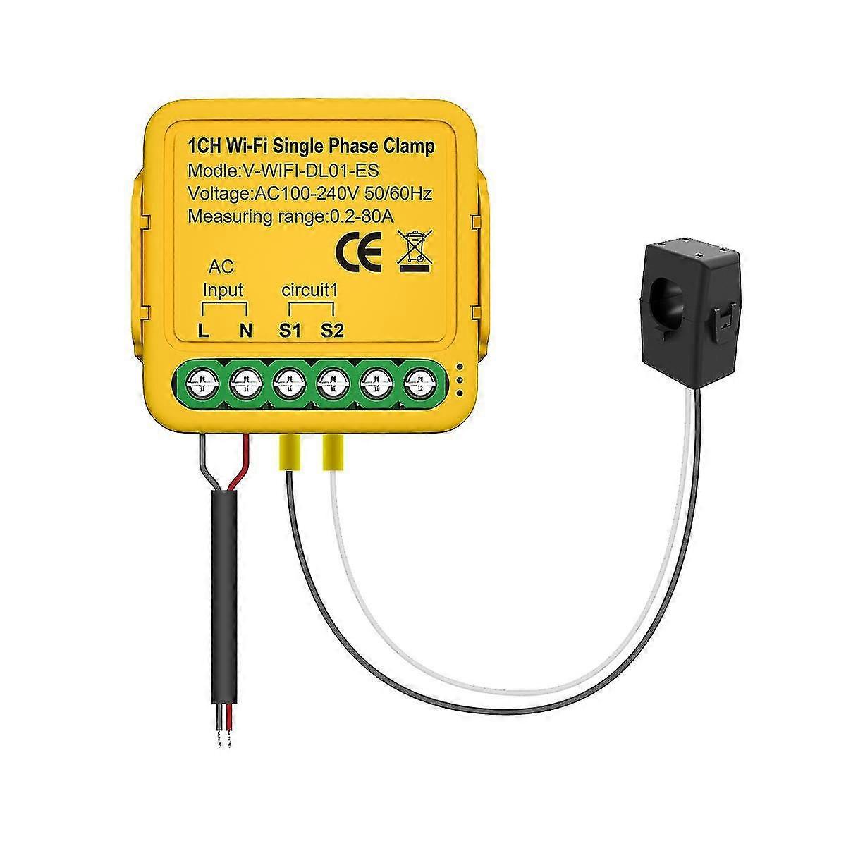 Tuya Wifi Power Meter Monitor 1ch Real-time Energy Current Monitor Automation Notifications Smart Life Remote Control