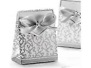 50pcs Gift Boxes With Ribbons (silver)