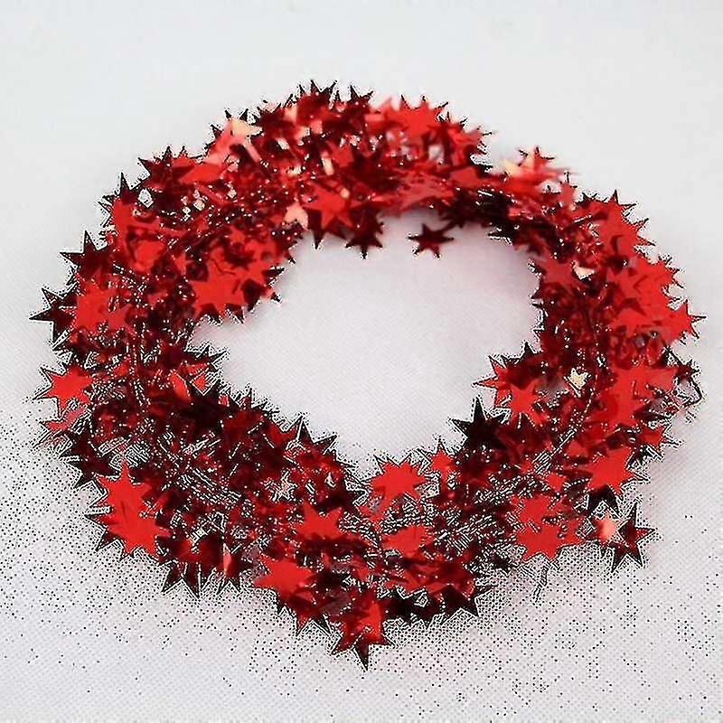 Star Shaped Tinsel Wire Garland For Christmas Trees Decoration-cl.