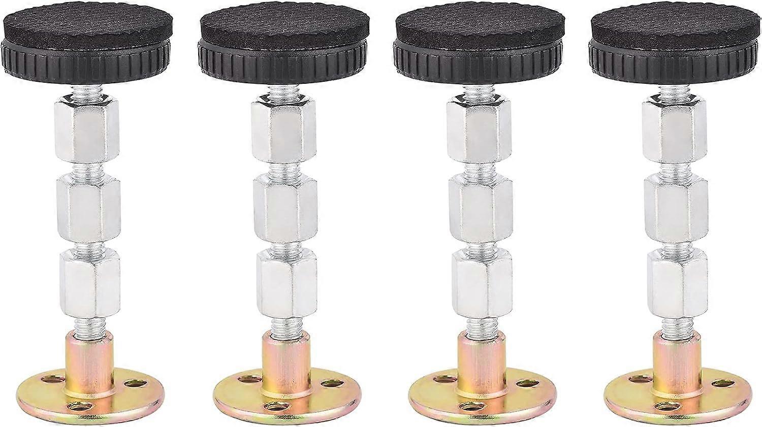 Set Of 4 Threaded And Adjustable Anti-Shake Metal Headboard Stoppers With Wall Mount Bracket For Bed Frame-6