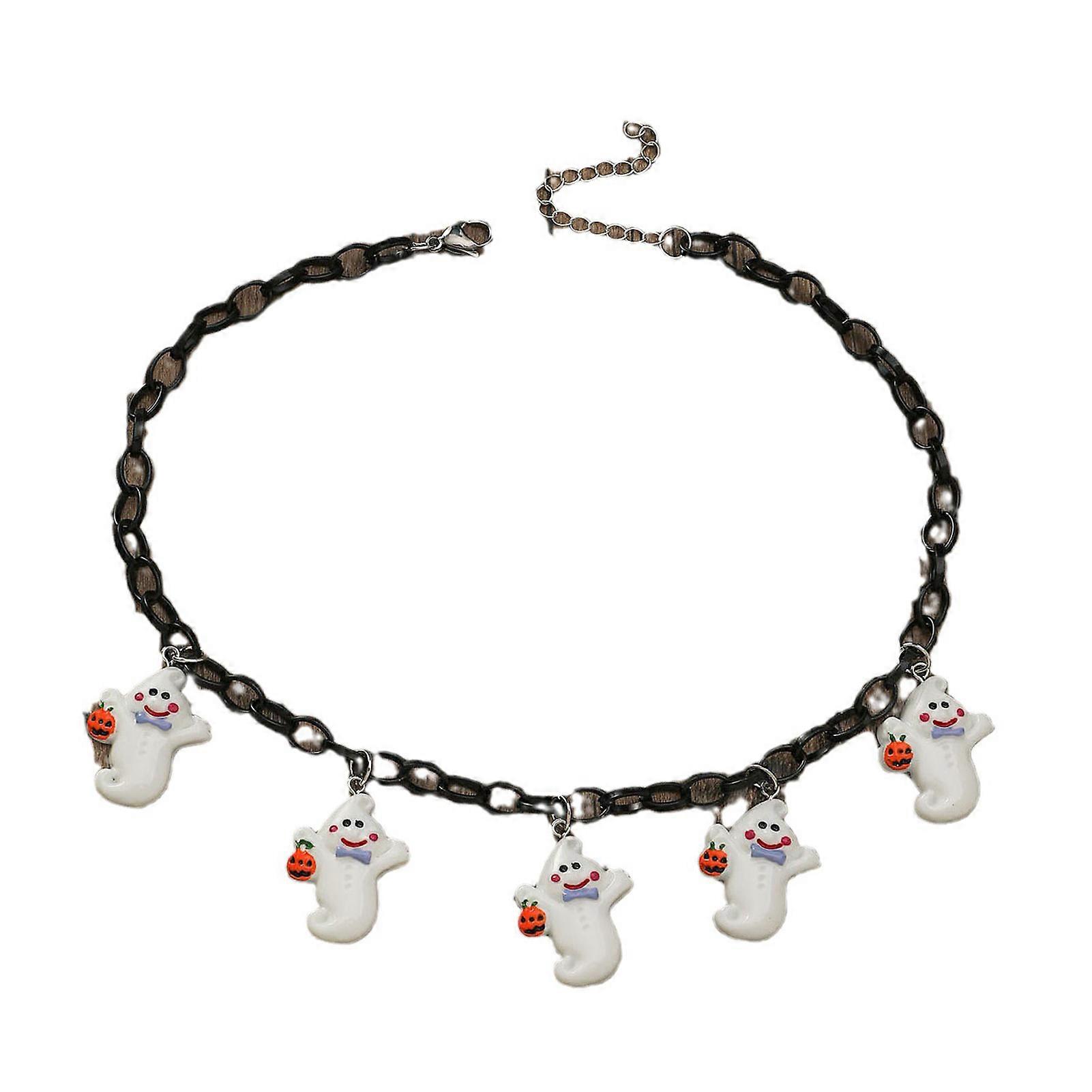 Personalized Funny Creative Pumpkin Bat Ghost Halloween Necklace
