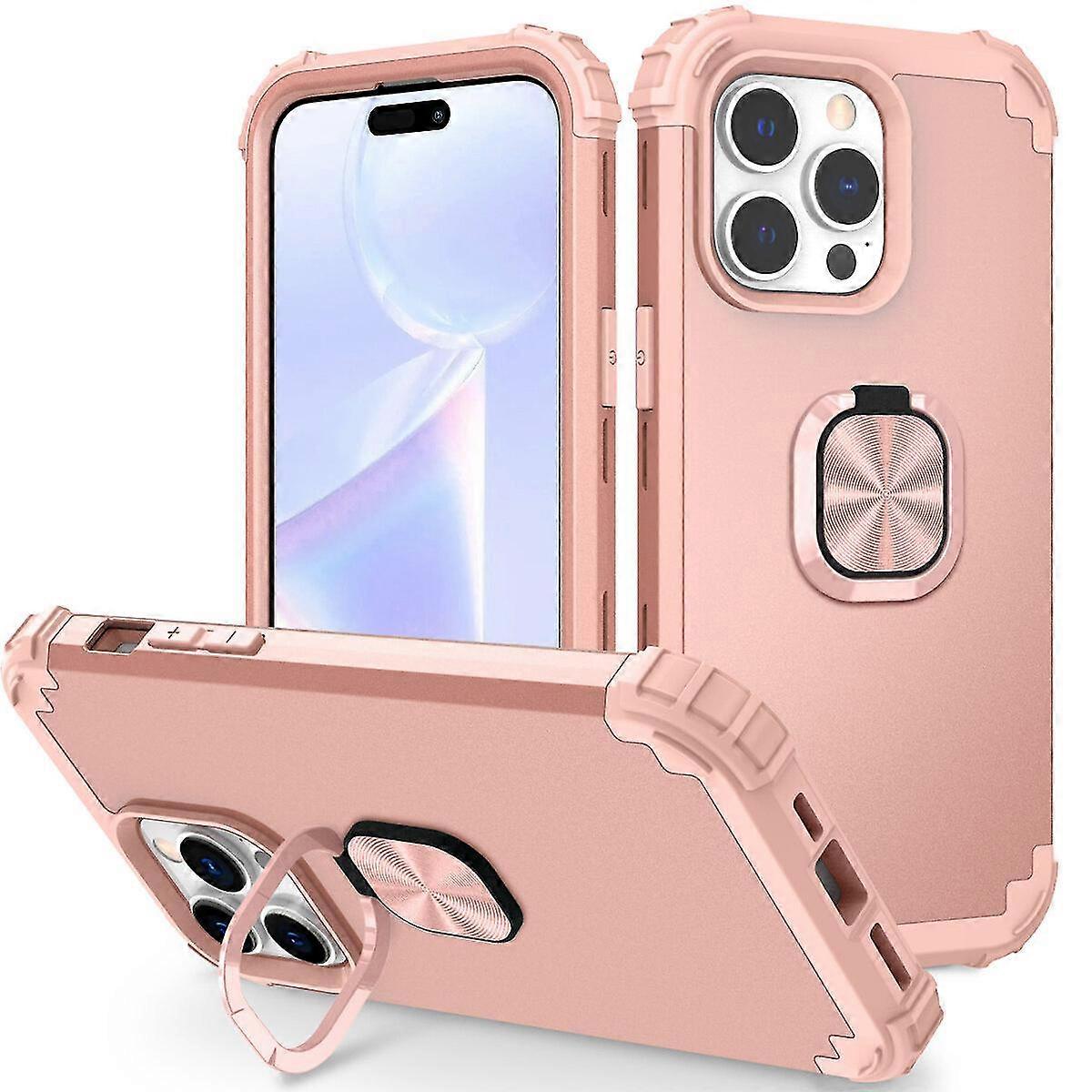 Novo anel stand case para iPhone 14 Pro, proteção completa, campatible com montagem magnética do carro, tampa resistente a riscos