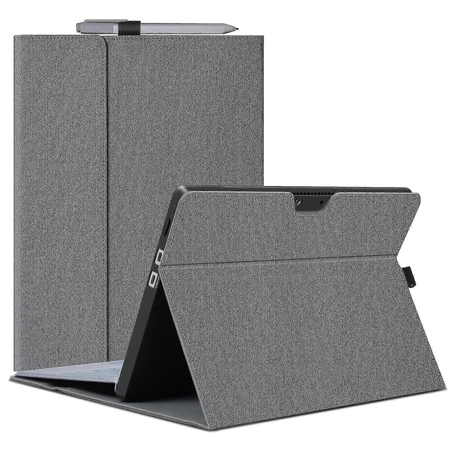 Cloth Texture Tpu + Microfiber Leather Folio Flip Laptop Notebook Protective Case With Stand For Microsoft Surface Pro X