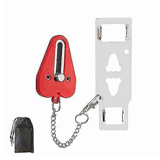Portable Door Lock Lockdown Double Hole Security Lock Door Extra Lock Inside Door Locker Security Devices
