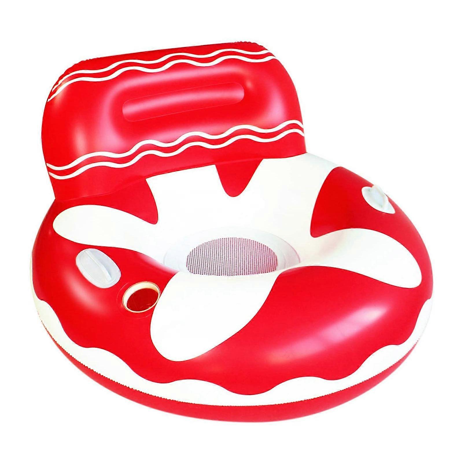 Inflatable Pool Float Raft with Cup Holder and Handles Multi-Purpose Portable Long Lasting Convenient for Adults Kids