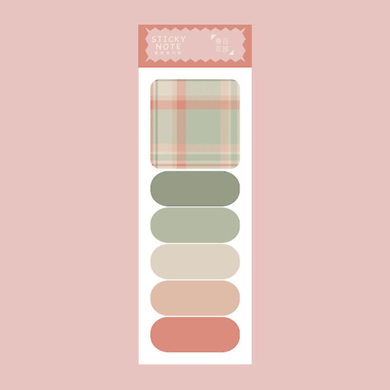 120PCS/pack Simple Plaid Pattern Sticky Notes Basic Mark Loose-leaf Stickers DIY Scrapbook Stationery Supplies