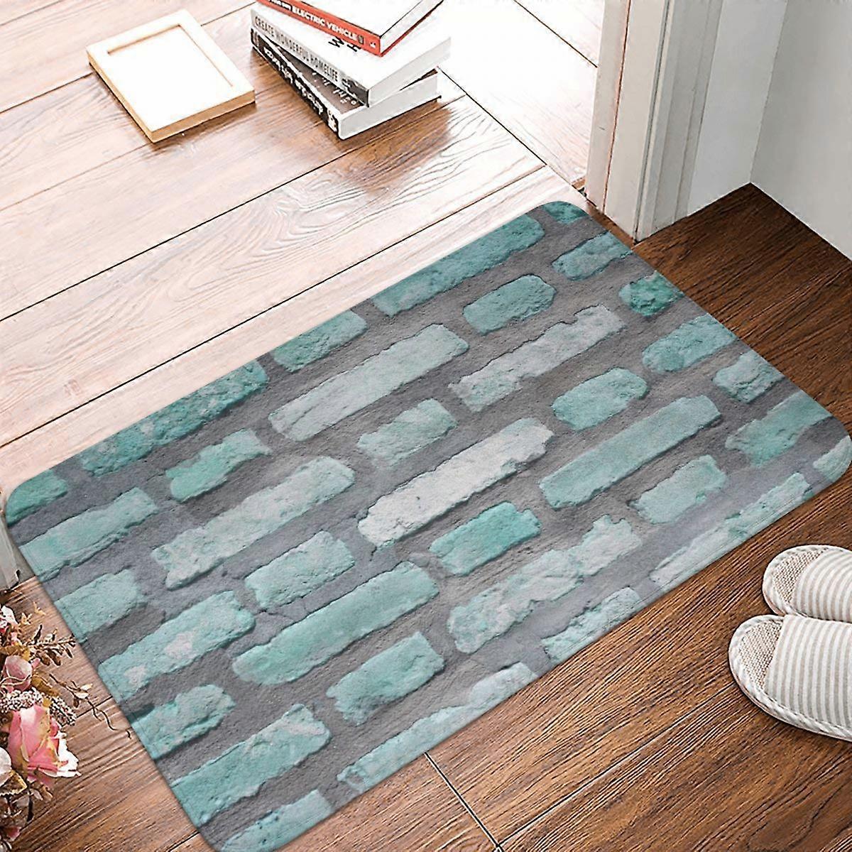 Acqua E Grigio Mattone Muro Zerbino Tappeto Tappeto Poliestere Antiscivolo Pavimento Decor Bagno Bagno Cucina Soggiorno 40x60