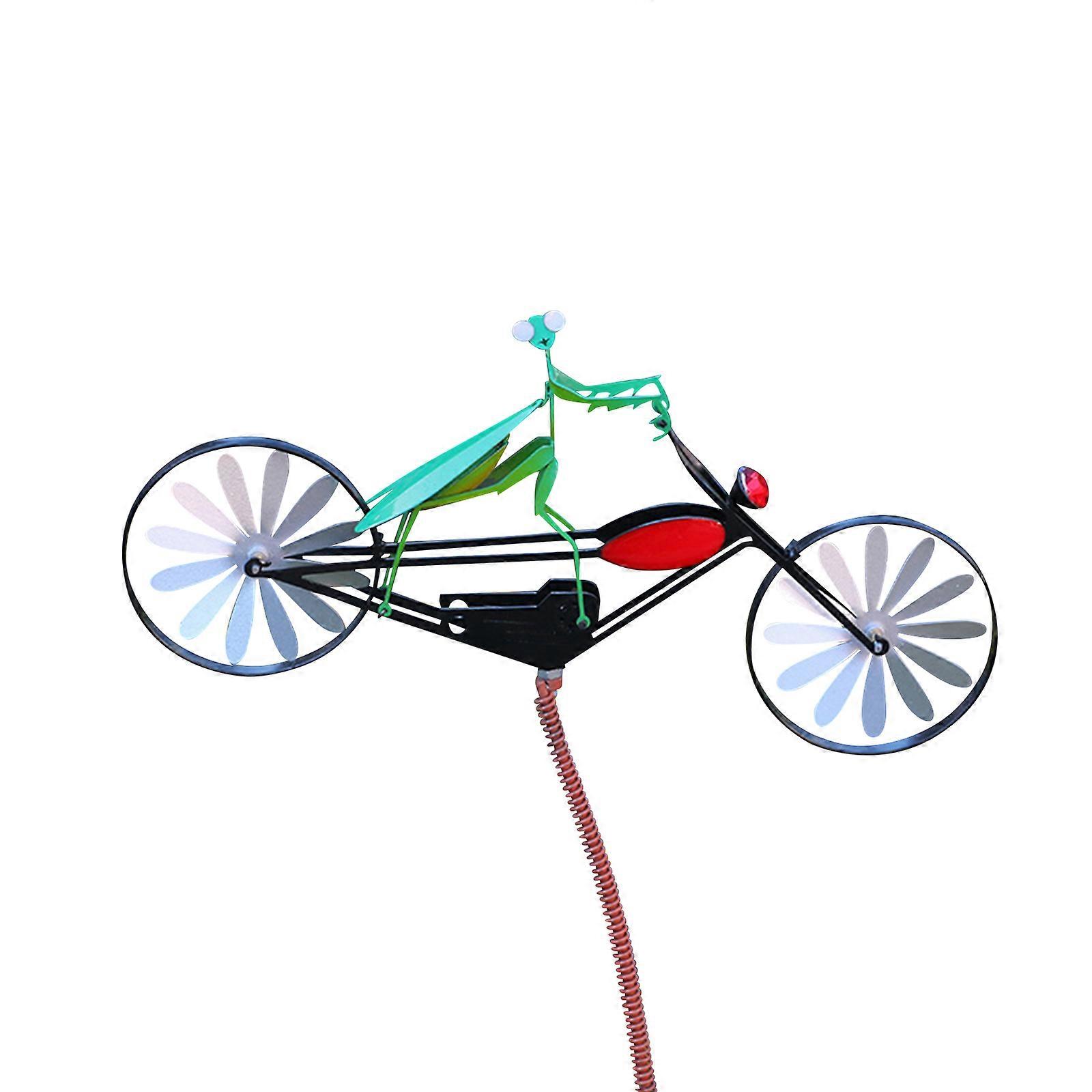 אופני וינטאג 'מתכת ספינר רוח גינה ספינרים קינטיים חצר מתכת טחנות רוח, קישוטי גינה צפרדעים תפאורה דשא חיצוני מתכת אמנות פסלים