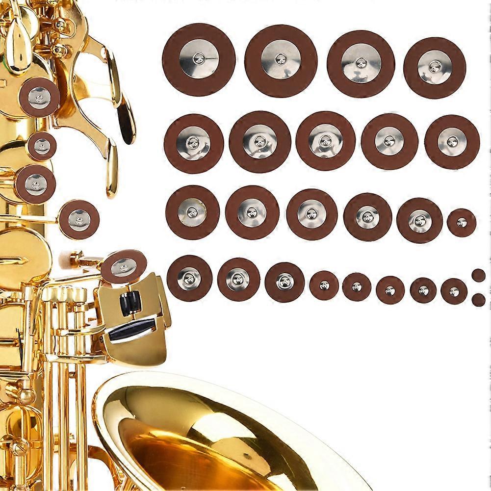 25pcs Multi Size Sax Leather Pads compatiblement Set compatible Tenor Saxophone