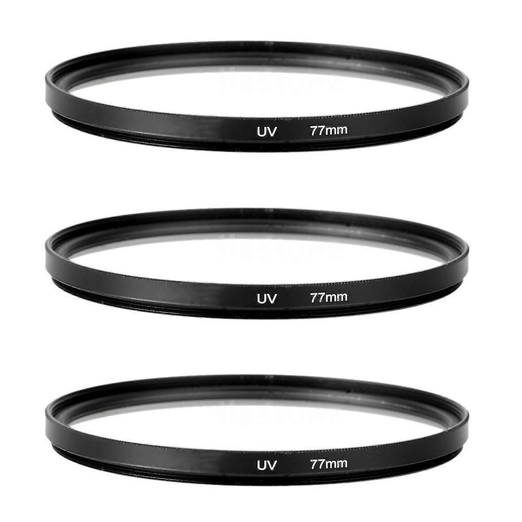 2x 77mm Uv Ultra-violet Filter Lens For Dslr Camera