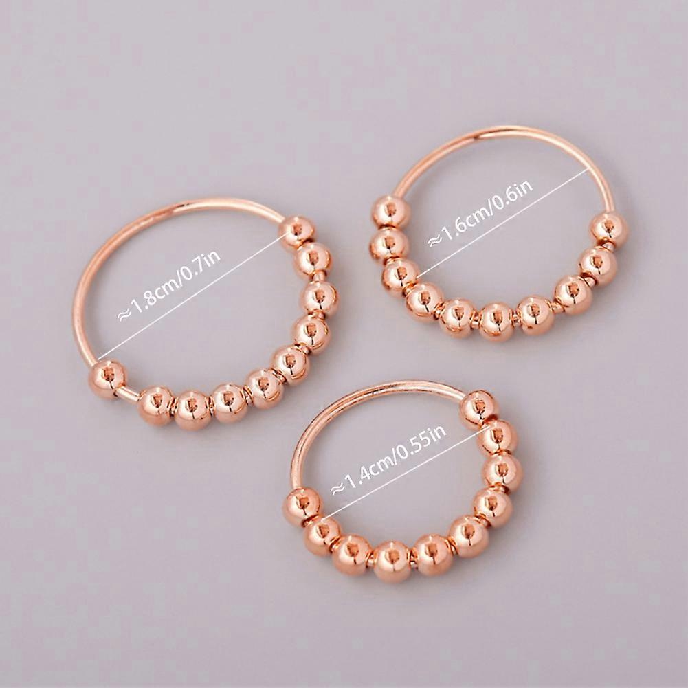 creative gift rotatable beaded ring anti stress anxiety ring